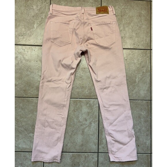 Levis Jeans Mens 33x30 Pink Slim Fit Low Rise Rose Denim Pants Acid Wash Stretch - Picture 3 of 7
